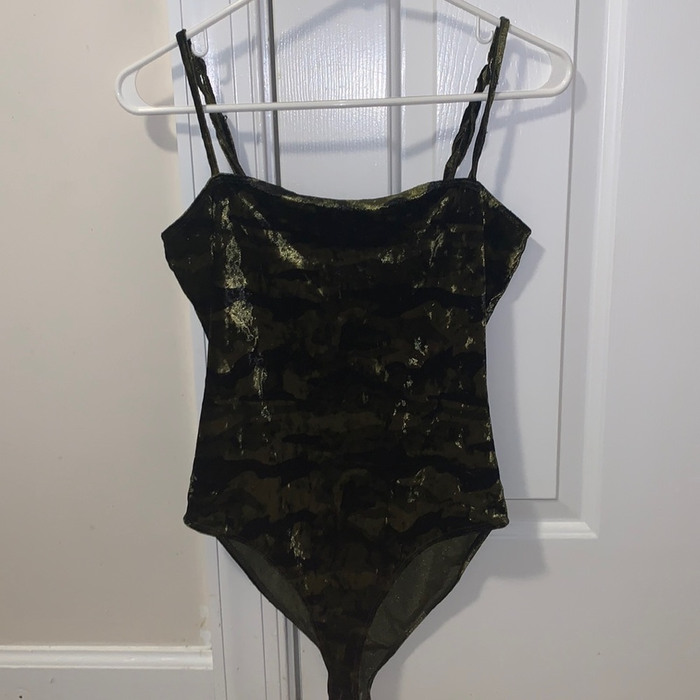 Forever 21 velvet camo bodysuit